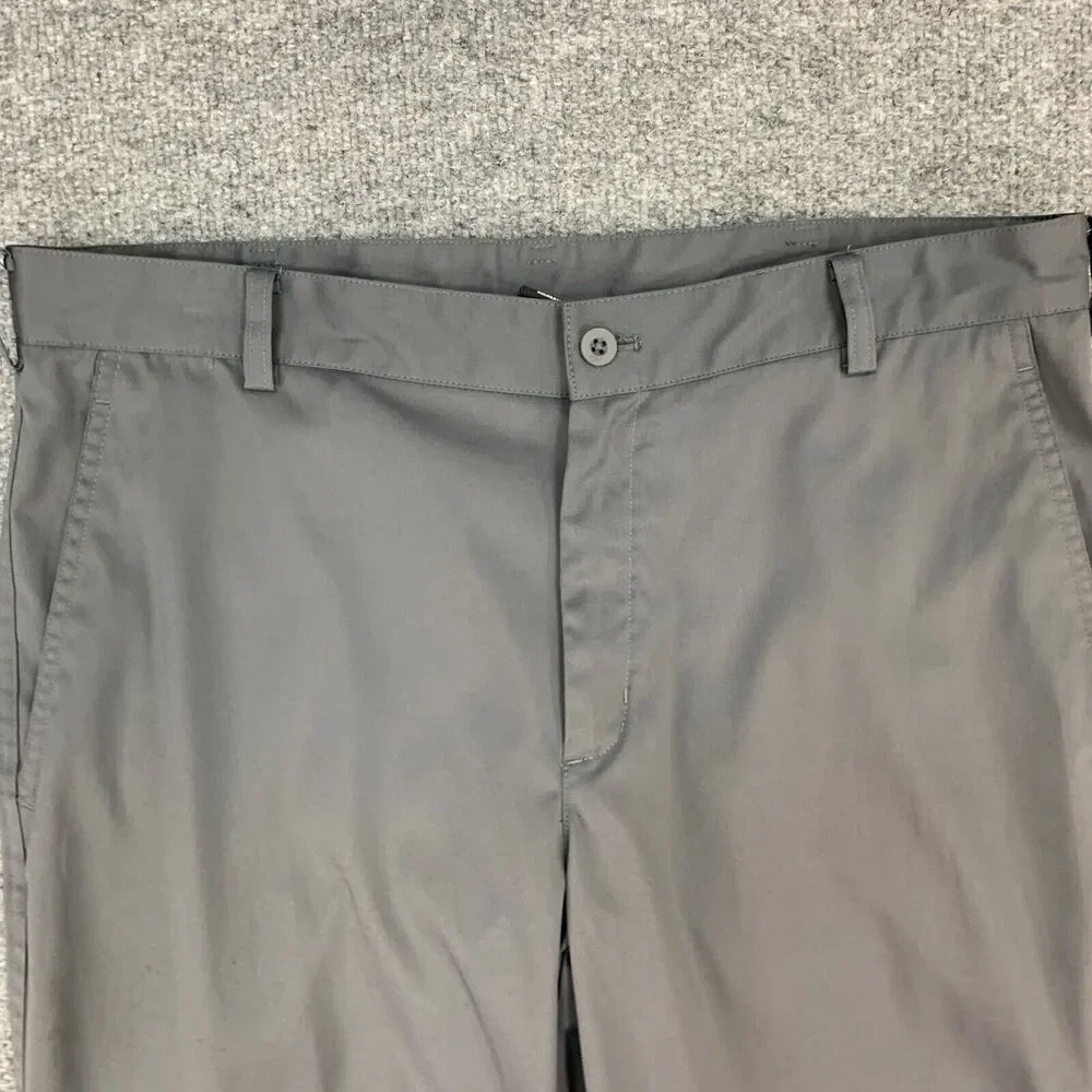 Nike Golf Pants Mens 34 Gray Flat Front Dri Fit Tech Sweat Wicking Stretch Chino